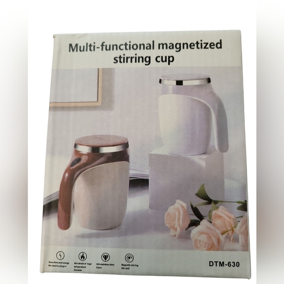 NIB Automatic Stirring Coffee Cup Multi-functional Magnetized White - Picture 3 of 6